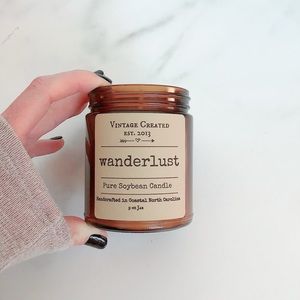 NEW! Wanderlust Travel Soy Candle 9 oz Amber Jar